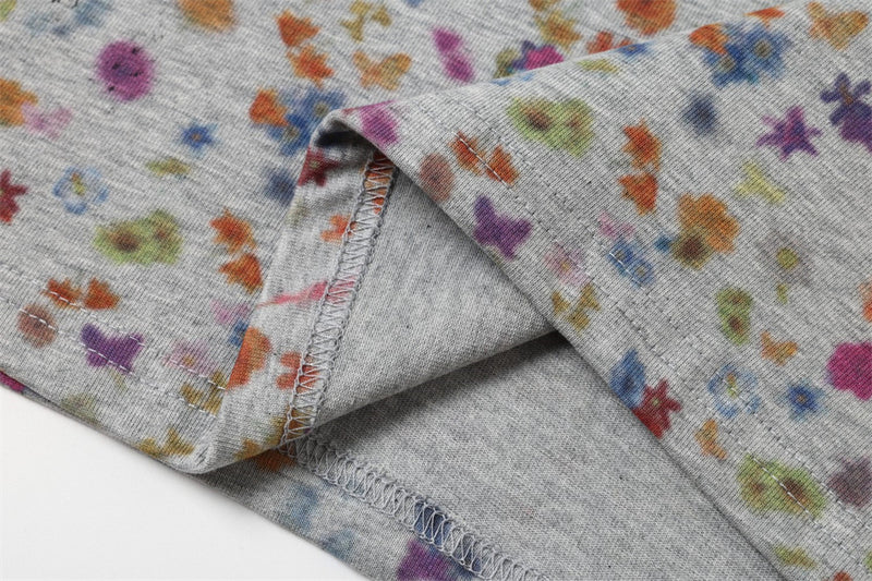 Allover Floral Print Long-Sleeve T-Shirt – Men's Relaxed Fit Crew Neck