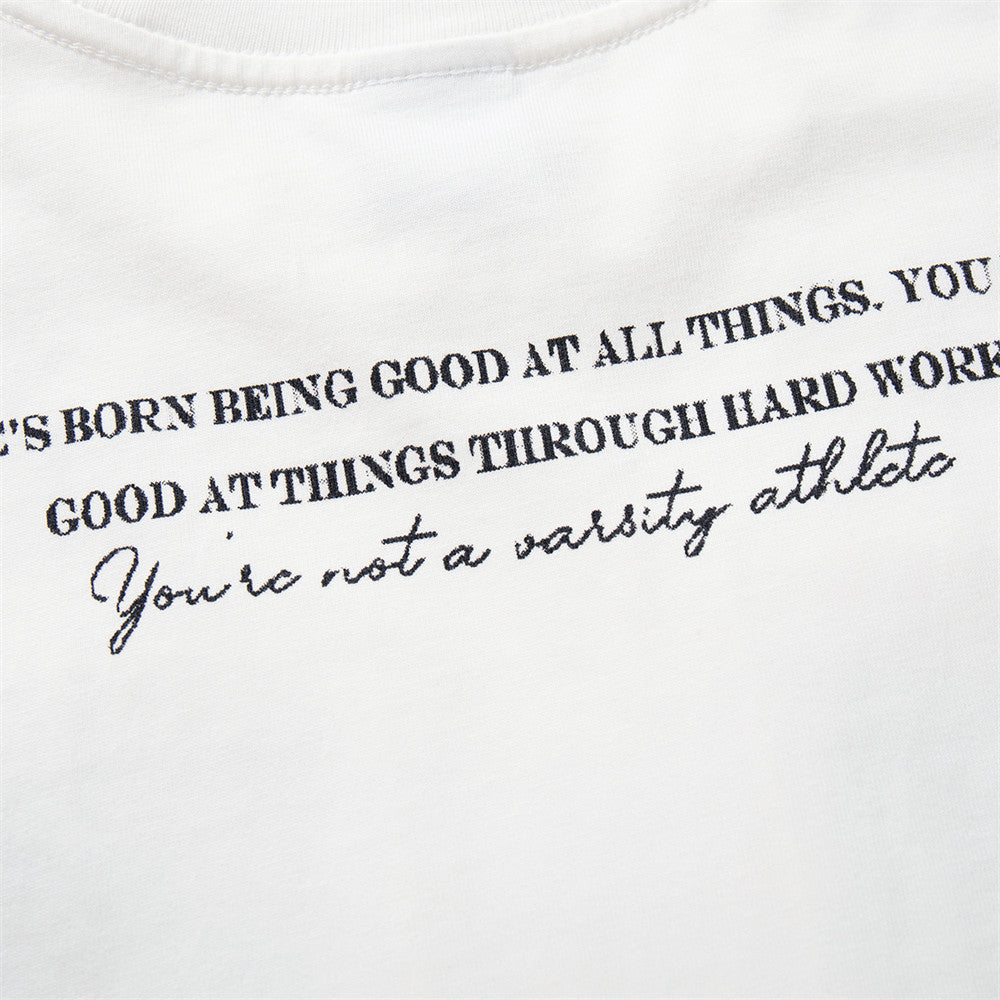 T-shirt manches longues à imprimé art abstrait – Col rond oversize graphique