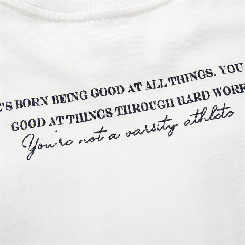 T-shirt manches longues à imprimé art abstrait – Col rond oversize graphique