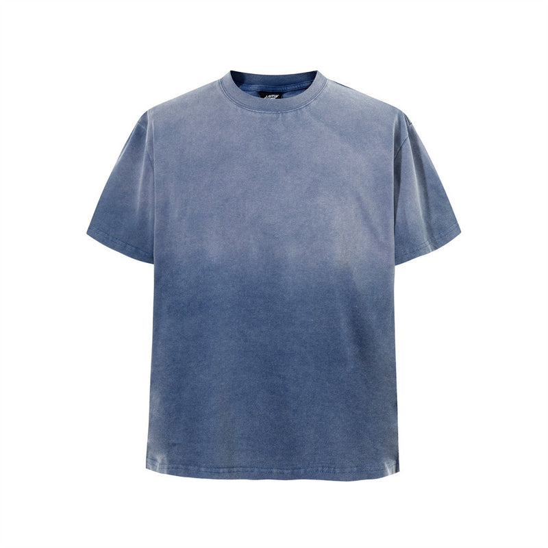 Acid Wash Vintage Oversized T-Shirt – Gradient Spray Dye Crewneck Tee