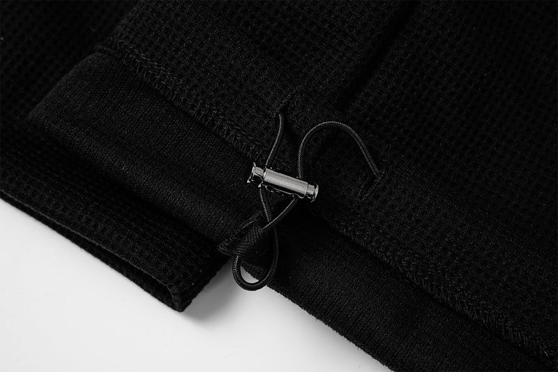 Pantalon de survêtement large à bandes latérales – Pantalon baggy en maille gaufrée
