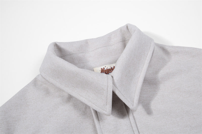Blouson bomber homme court à col montant – Coupe décontractée, gris clair