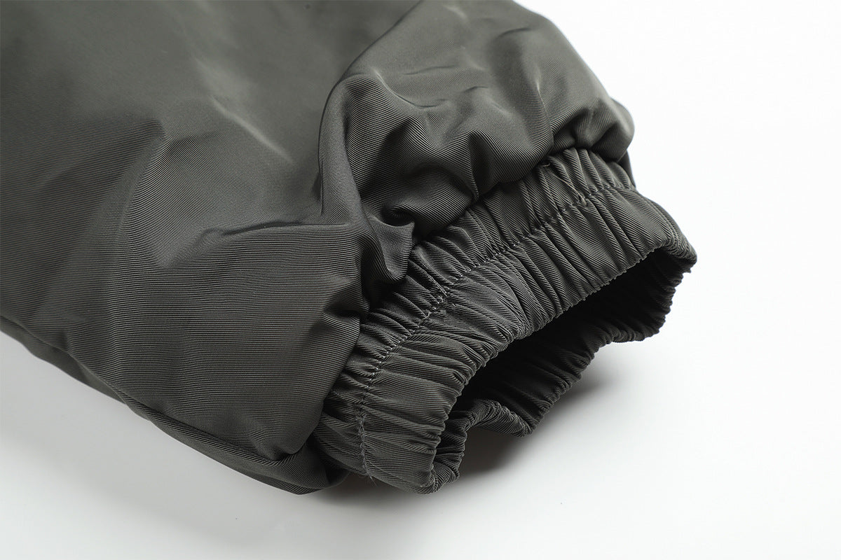Military Napoleon Button Padded Jacket with Faux Fur Collar