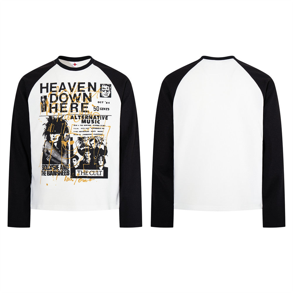 Men's Graphic Tee Shirt Long Sleeve Raglan – Alternative Music Print