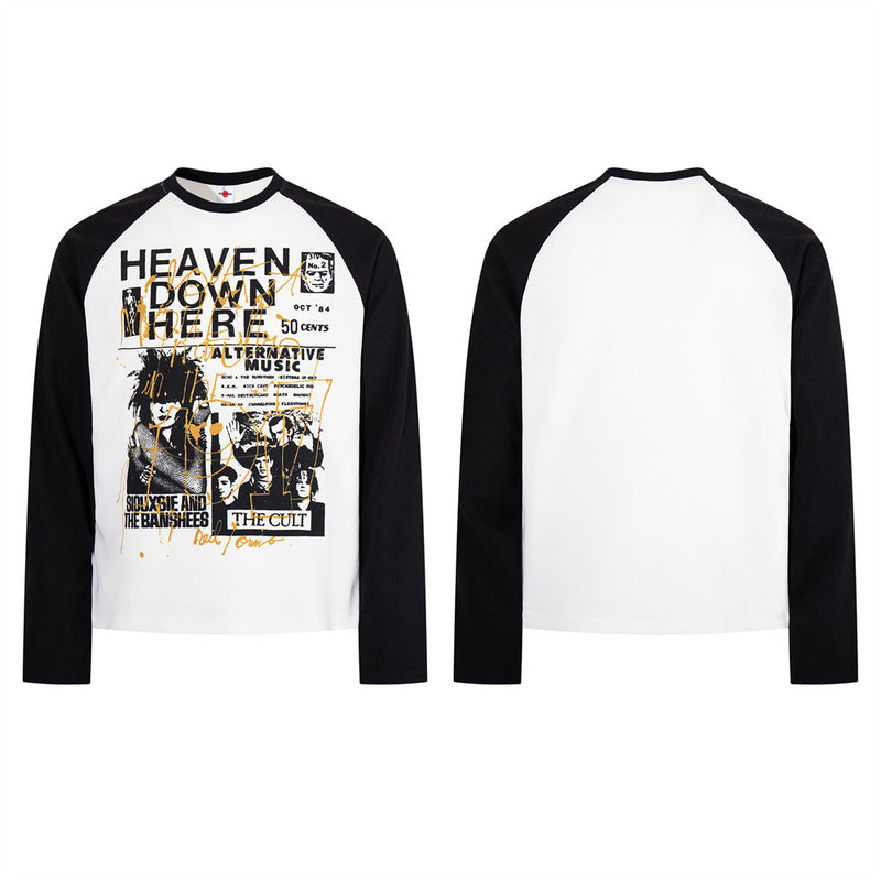 Men's Graphic Tee Shirt Long Sleeve Raglan – Alternative Music Print