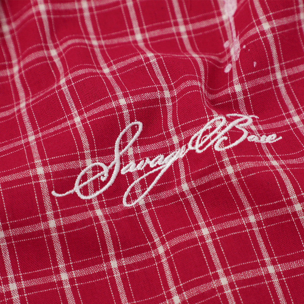 Paint Splatter Plaid Short Sleeve Shirt – Relaxed Fit Street Style