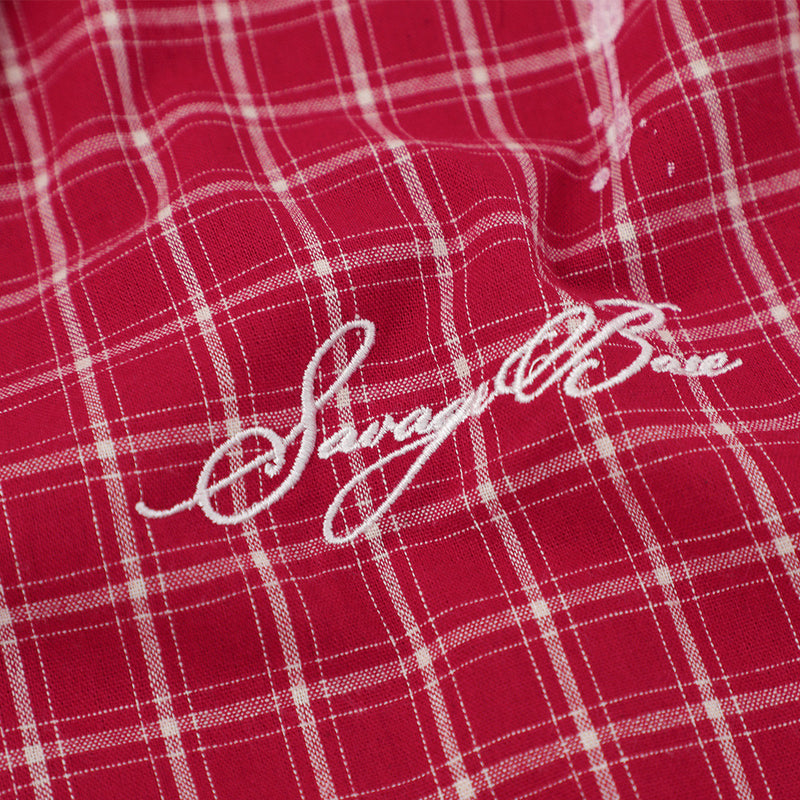 Paint Splatter Plaid Short Sleeve Shirt – Relaxed Fit Street Style