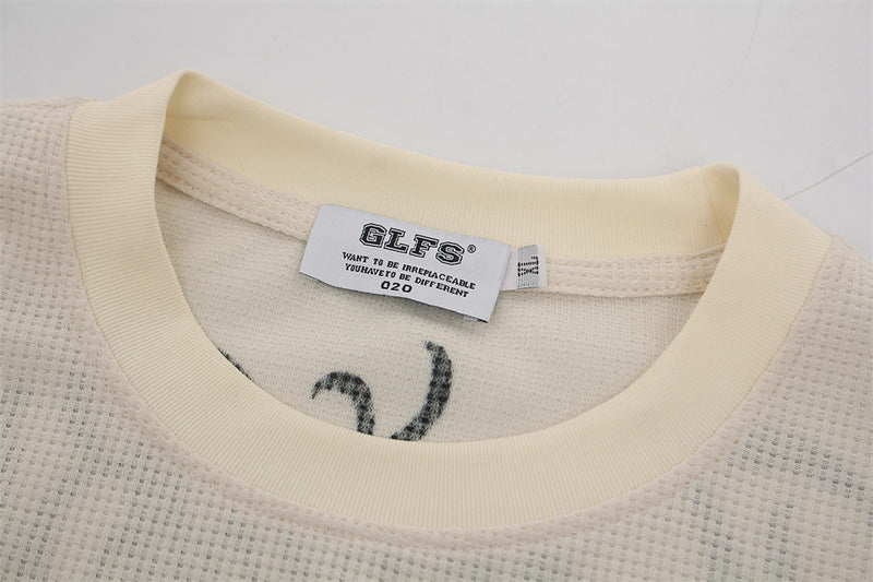 Fashion Killa Oversized Long Sleeve Graphic Tee – Waffle Knit Streetwear Top