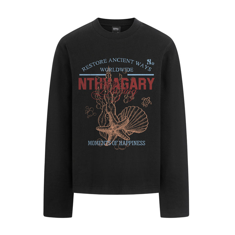 Longsleeve mit Seestern- und Muschelprint – Relaxed Fit