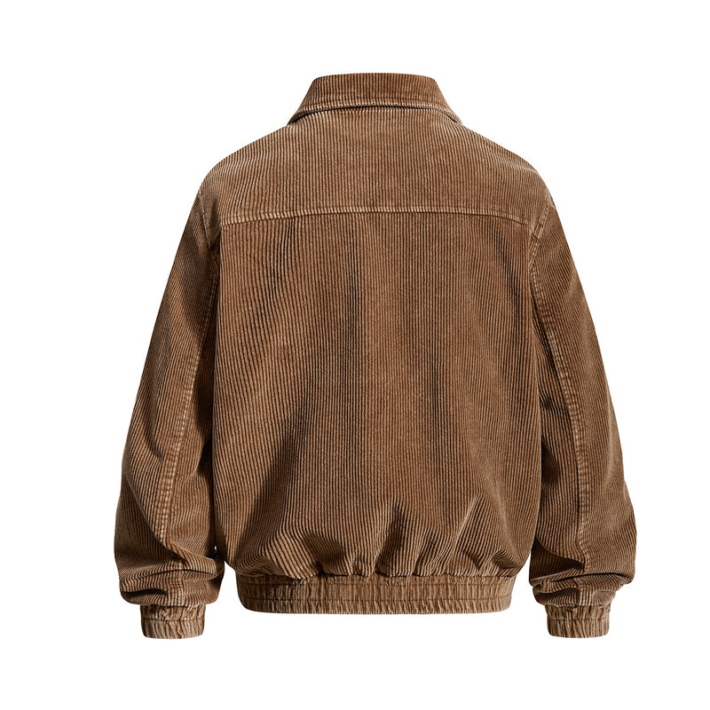 Chaqueta Bomber Harrington de Pana – Corte Cuadrado con Cierre de Broche Vintage