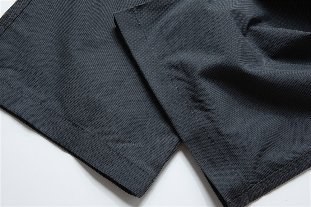 Wide-Leg Cargo Pants – Pleated Parachute Nylon, Relaxed Fit