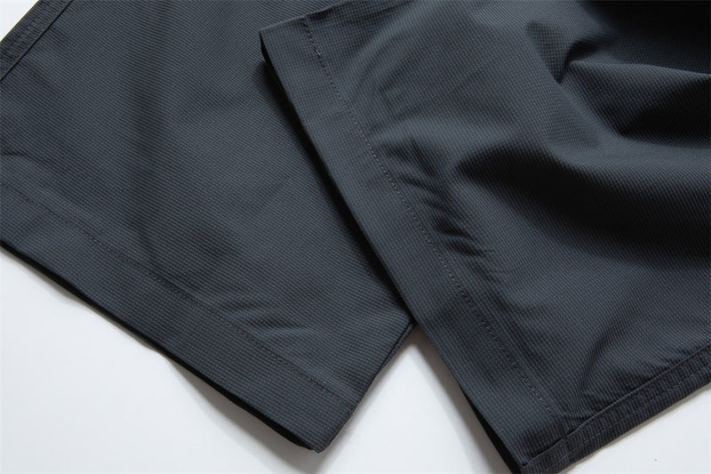 Wide-Leg Cargo Pants – Pleated Parachute Nylon, Relaxed Fit