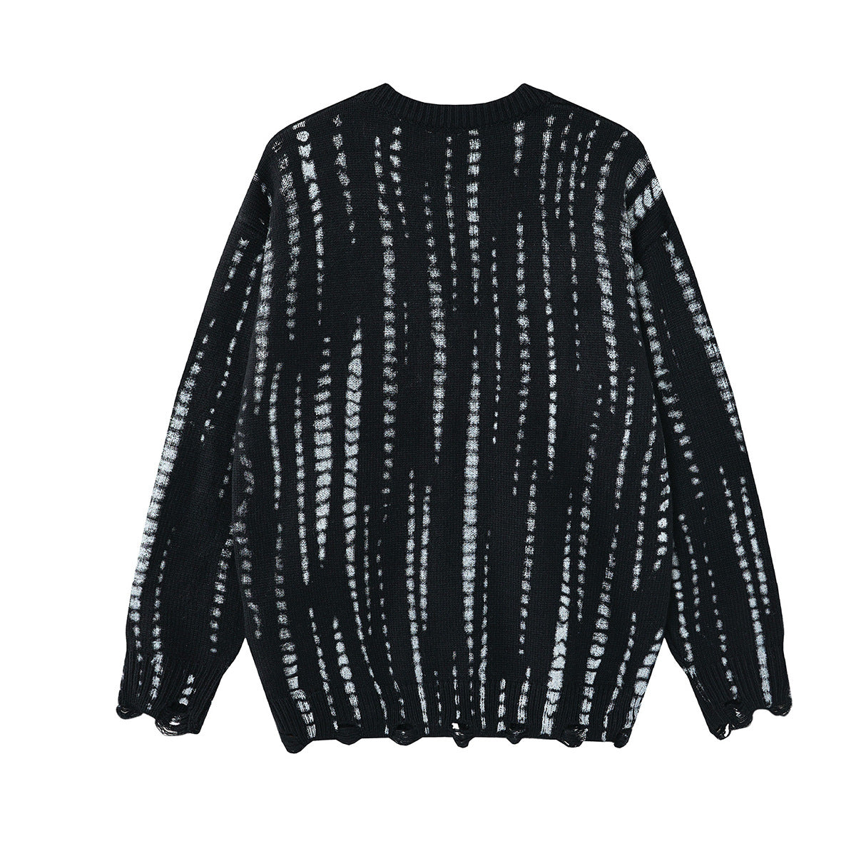 Pull en maille col rond oversize tie-dye délavé – Streetwear vintage