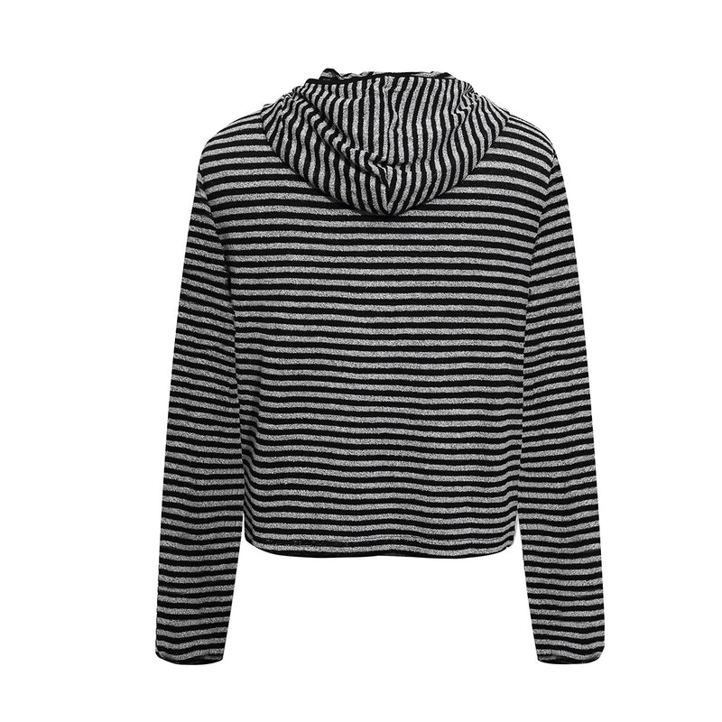 Striped Zip-Up Hoodie with Crest Embroidery & Sleeve Graphics