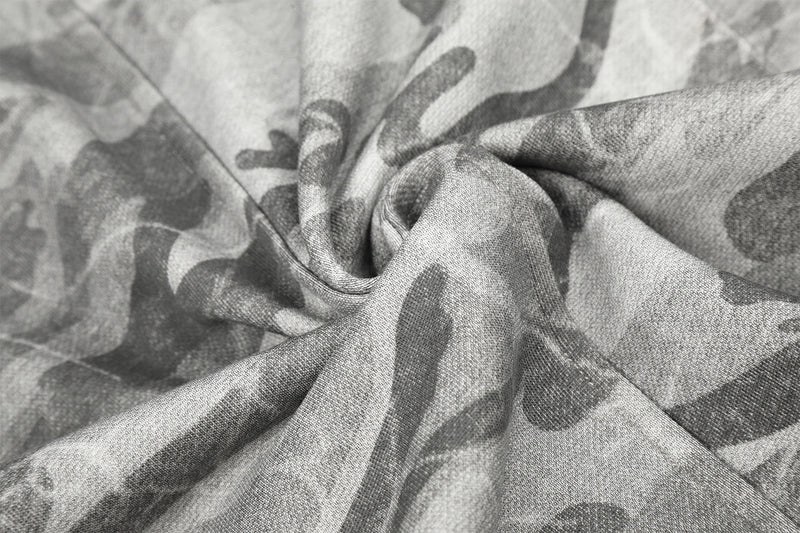 Sudadera con capucha y cremallera de camuflaje, oversize de estilo militar con botones plateados