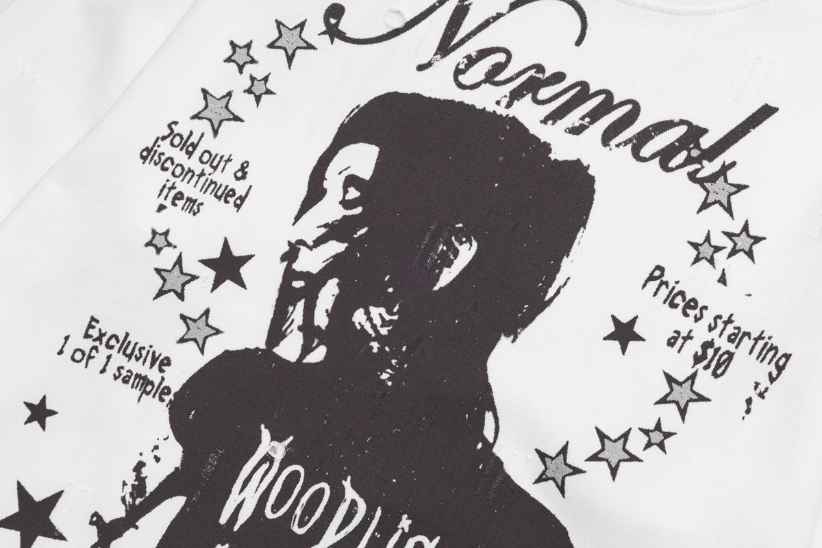 Camiseta de Manga Larga y Cuello Redondo con Gráfico Normal Woodlise