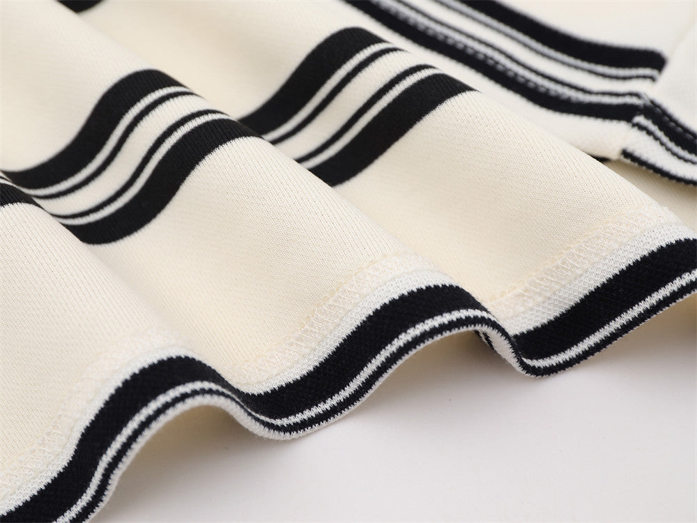 Striped Long Sleeve T-Shirt Men's Oversized Crew Neck Relaxed Fit