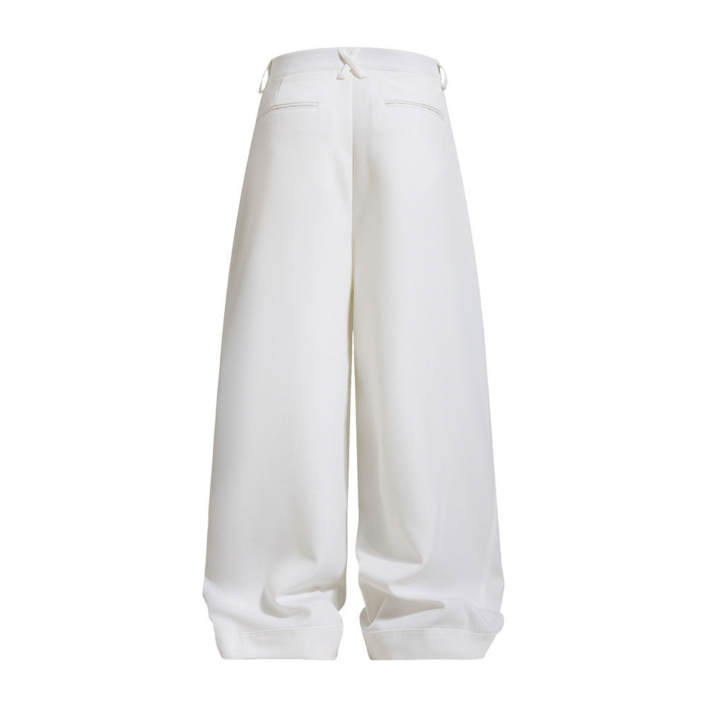 Herrenhose mit weitem Bein und Bundfalten – Loose Fit, unifarben