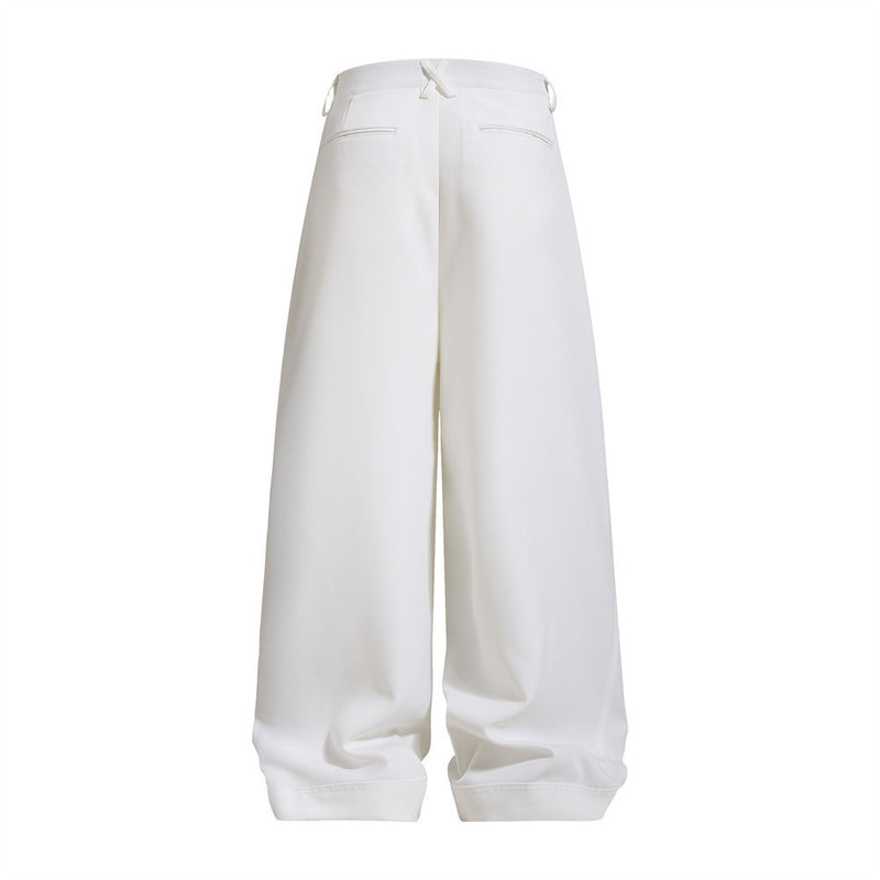Herrenhose mit weitem Bein und Bundfalten – Loose Fit, unifarben