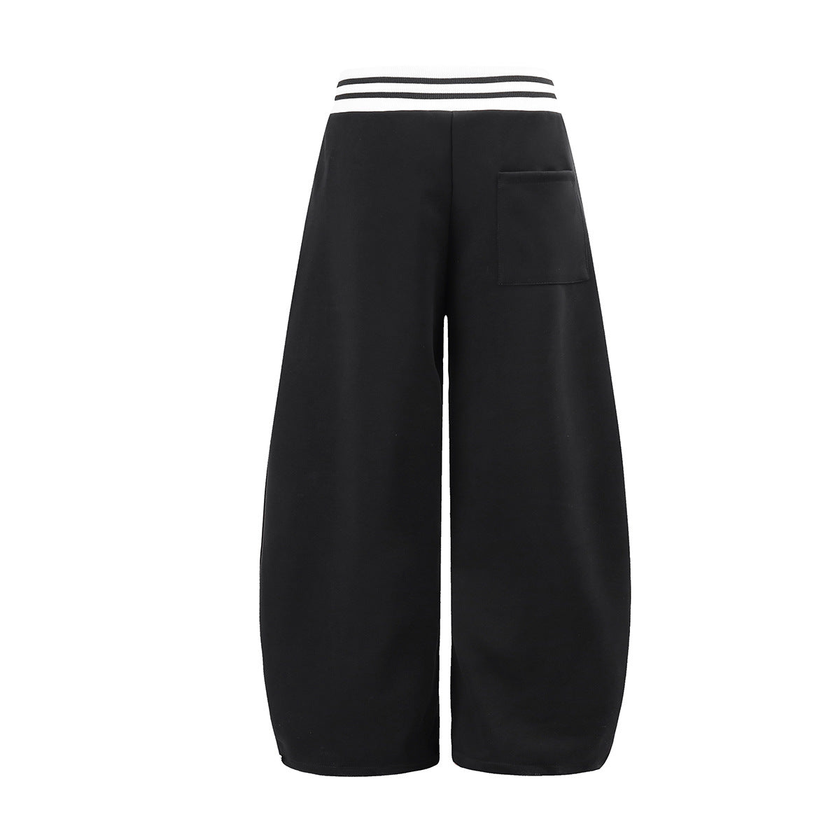 Jogginghose mit weitem Bein zum Hineinschlüpfen, gestreiftem Bund und Gothic-Grafikprint
