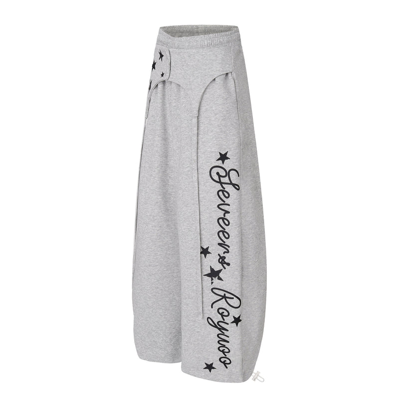 Wide-Leg Star Print Sweatpants – Hip-Hop Streetwear Baggy Jogger Pants