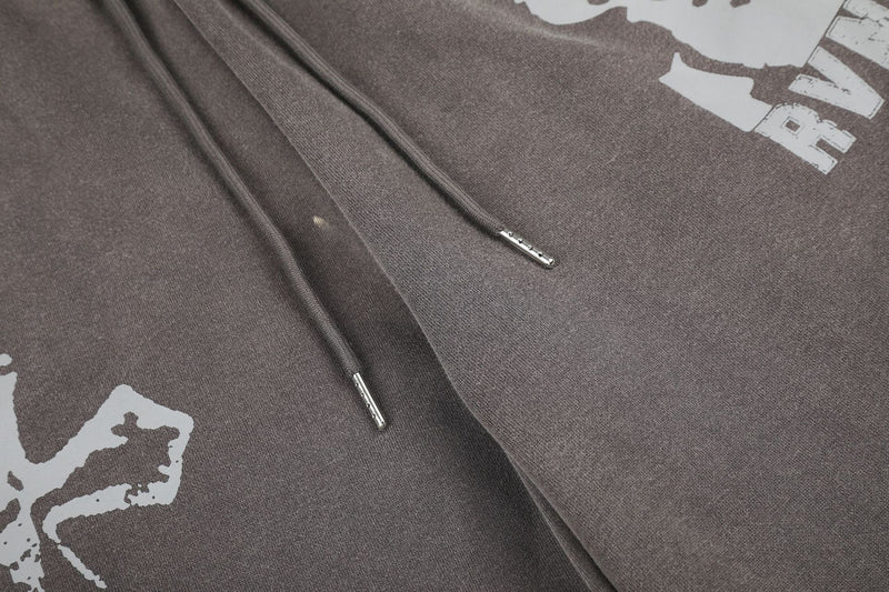 Pantalones de chándal de pierna ancha con cruz estampada y acabado lavado ácido