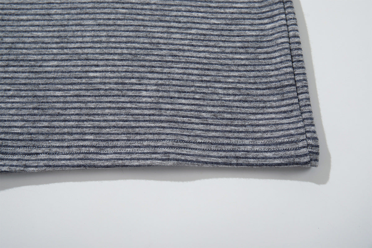 Long Sleeve Striped Colorblock T-Shirt – Oversized Relaxed Fit