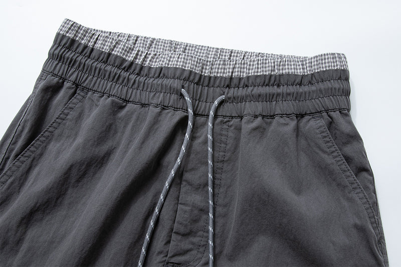Wide-Leg Cargo Pants with Elastic Waist & Multi-Pocket Design