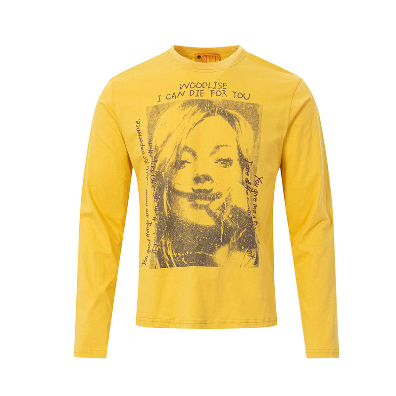 Langarmshirt mit Grafikprint, Street-Rock-Porträt und Rundhalsausschnitt
