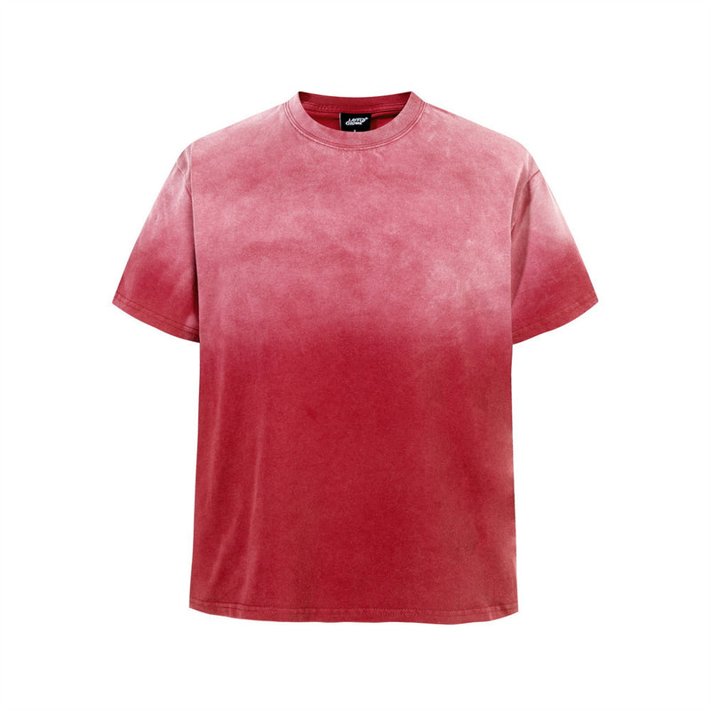 Acid Wash Vintage Oversized T-Shirt – Gradient Spray Dye Crewneck Tee