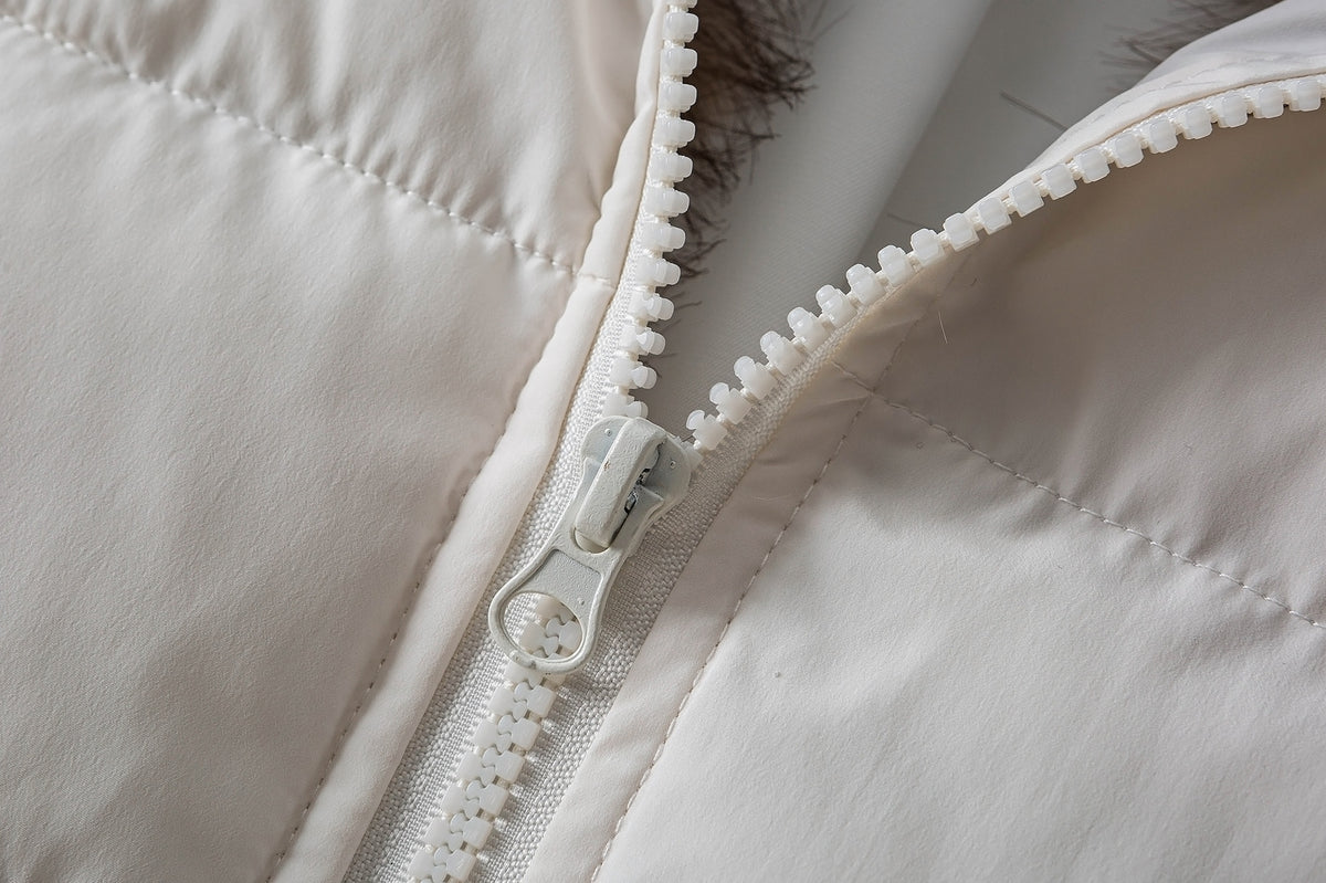 Faux Fur Collar Puffer Jacket – Quilted Winter Coat