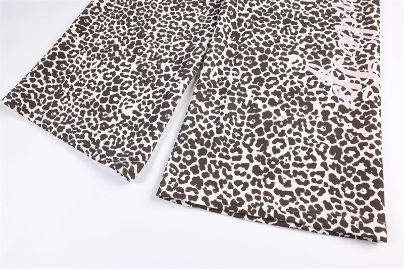 Leopard Print Wide-Leg Sweatpants – Relaxed Fit Casual Trousers