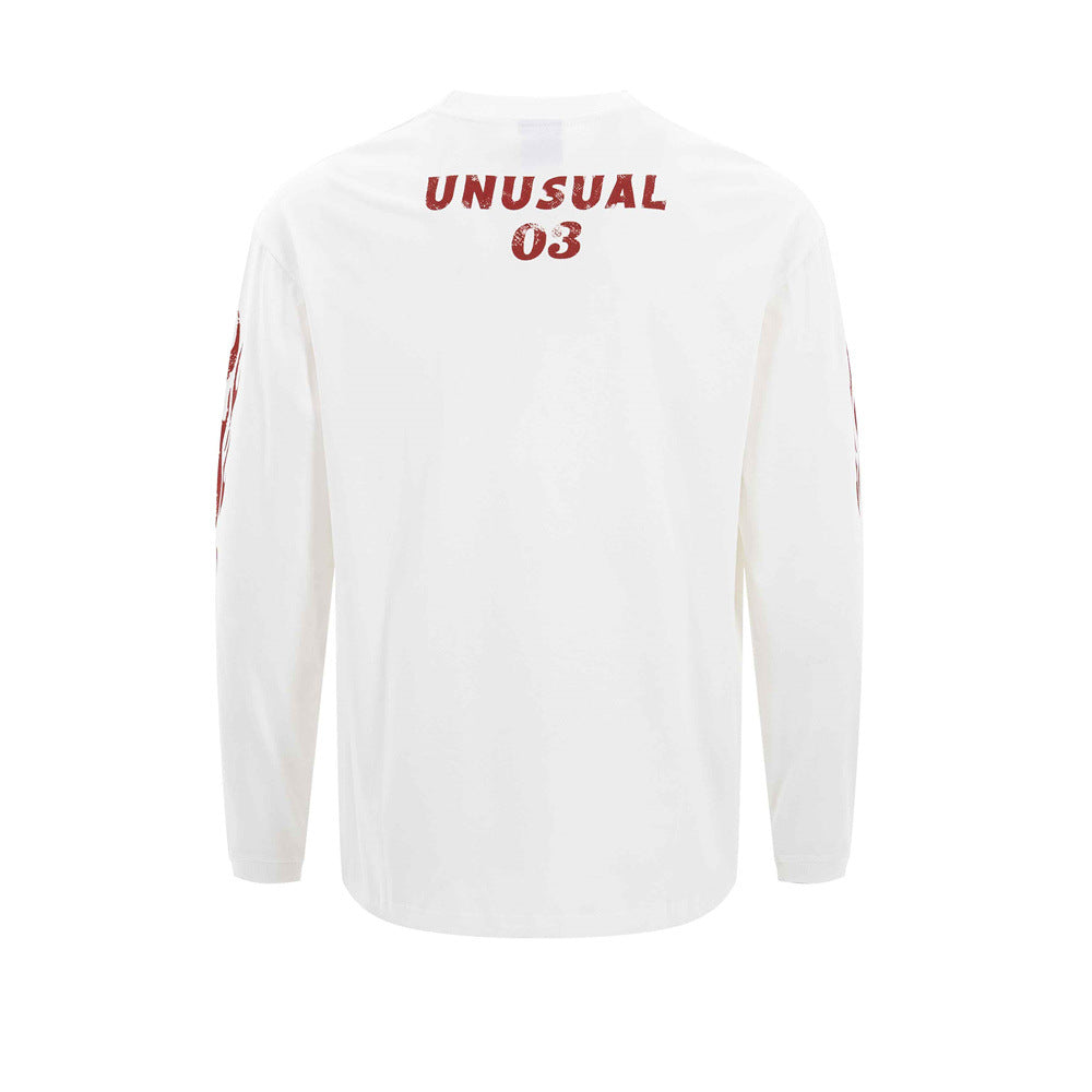 Kairos Unusual Original Graphic Long Sleeve Tee – Relaxed Fit Racing Print