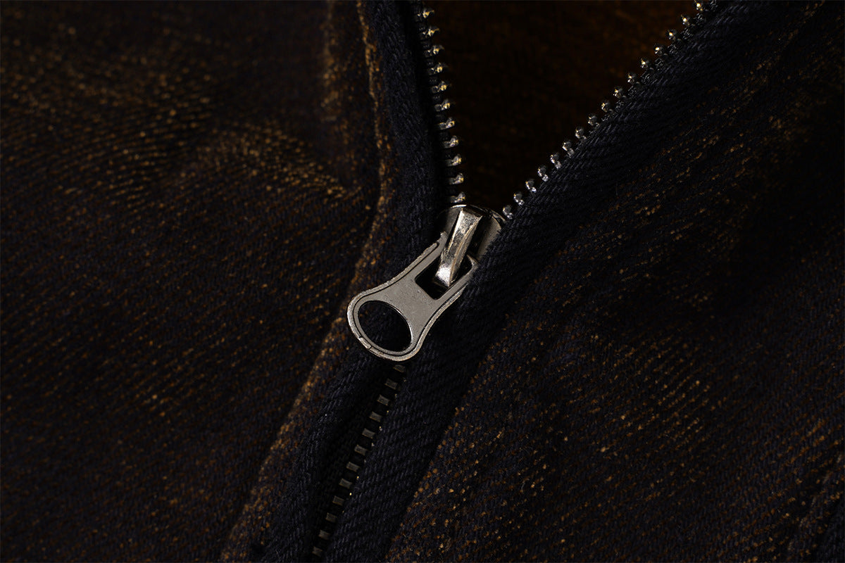Veste Harrington en velours coupe boxy – Style workwear américain rétro