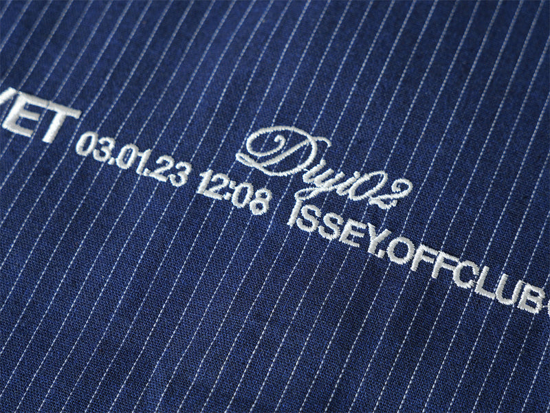 Men's Long Sleeve Striped Shirt with Embroidered Crest Pocket Detail
