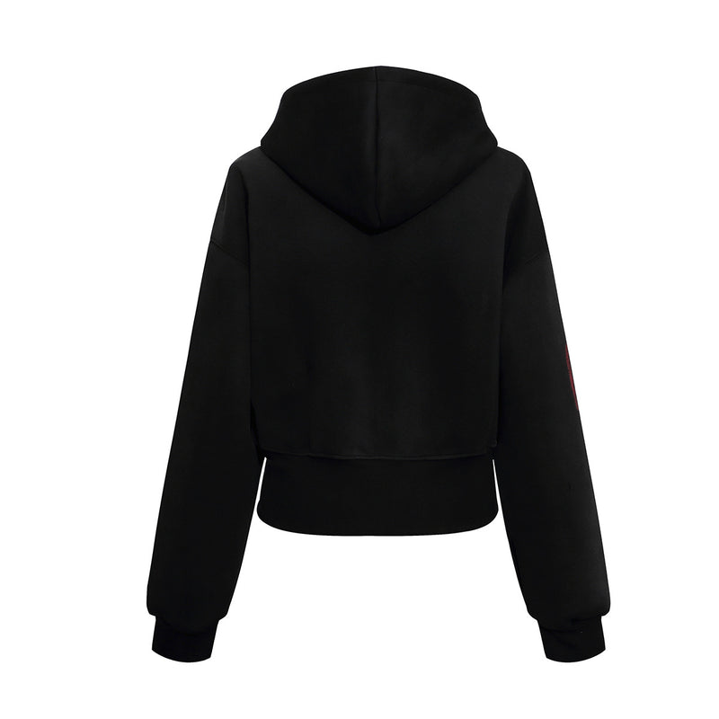 Grunge-Zip-Hoodie – Vintage-Washed-Crop-Streetwear-Zip-up mit Script
