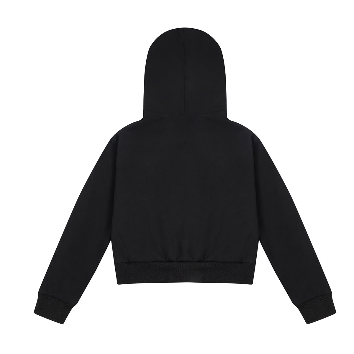 Sweat à capuche zippé court avec capuche cloutée et broderie croix