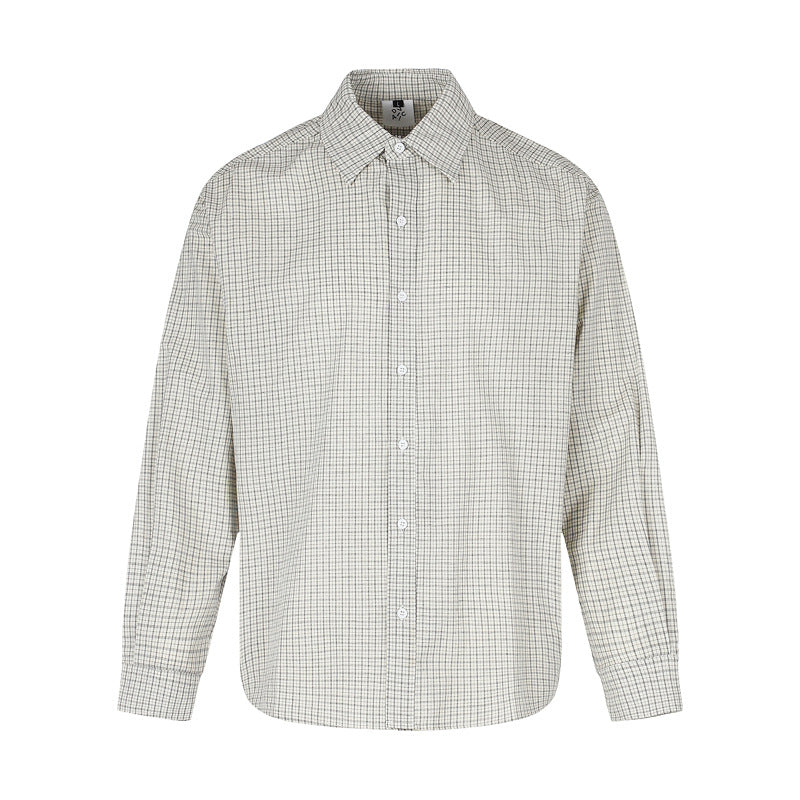 Oversized Plaid Long Sleeve Shirt – Relaxed Fit Japanese-Inspired Button-Up