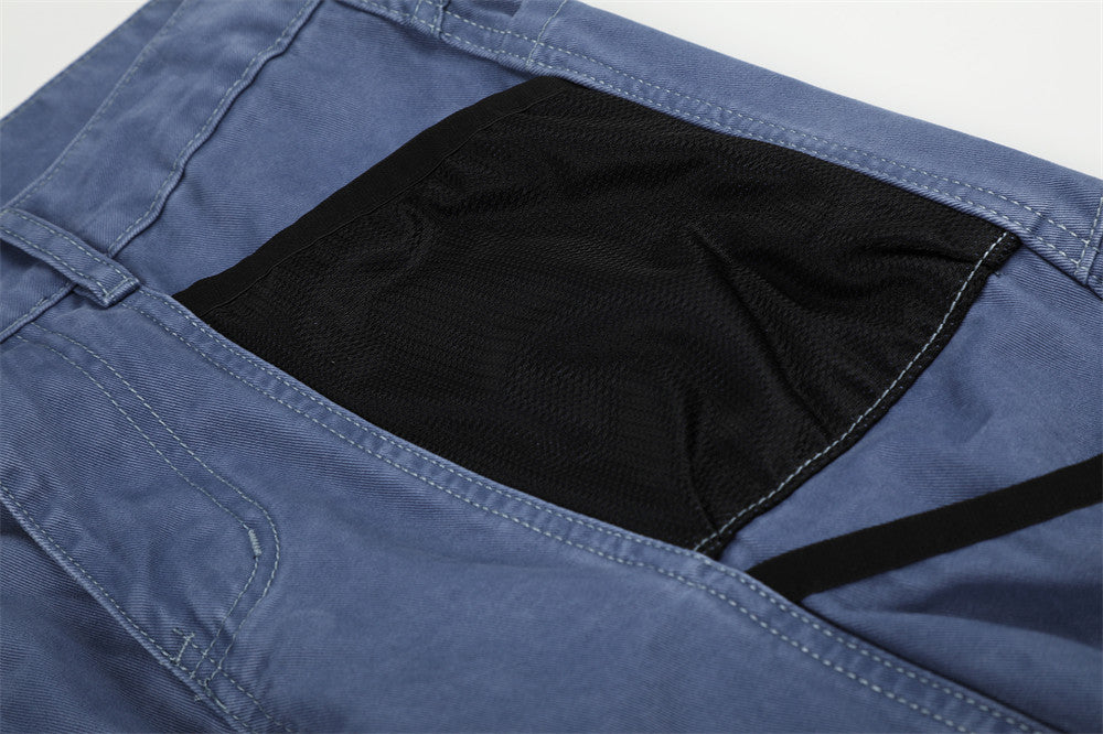 Wide-Leg Cargo Pants with Multi-Pocket Design and Contrast Paneling