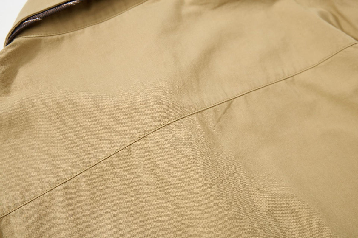 Tan Long Sleeve Shirt with Detachable Tie – Heart & Hook Embroidered Campus