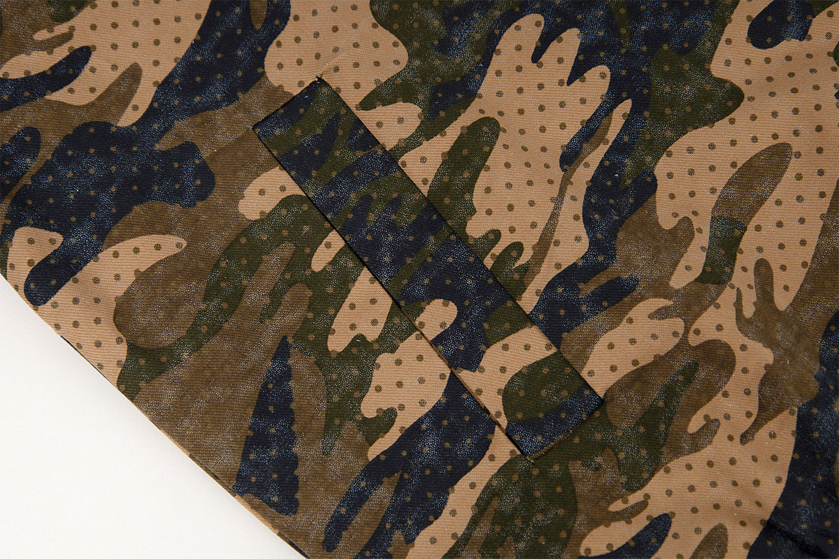 Veste zippée camouflage – Col montant, écusson Union Jack, coupe cropped