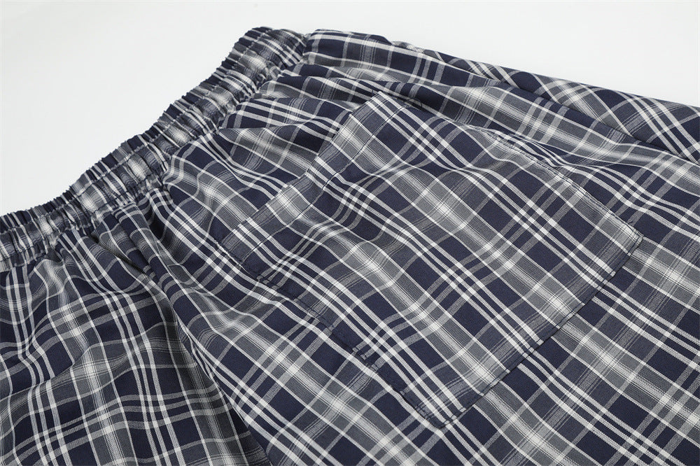 American Vintage Plaid Wide-Leg Pants – Oversized Baggy Trousers