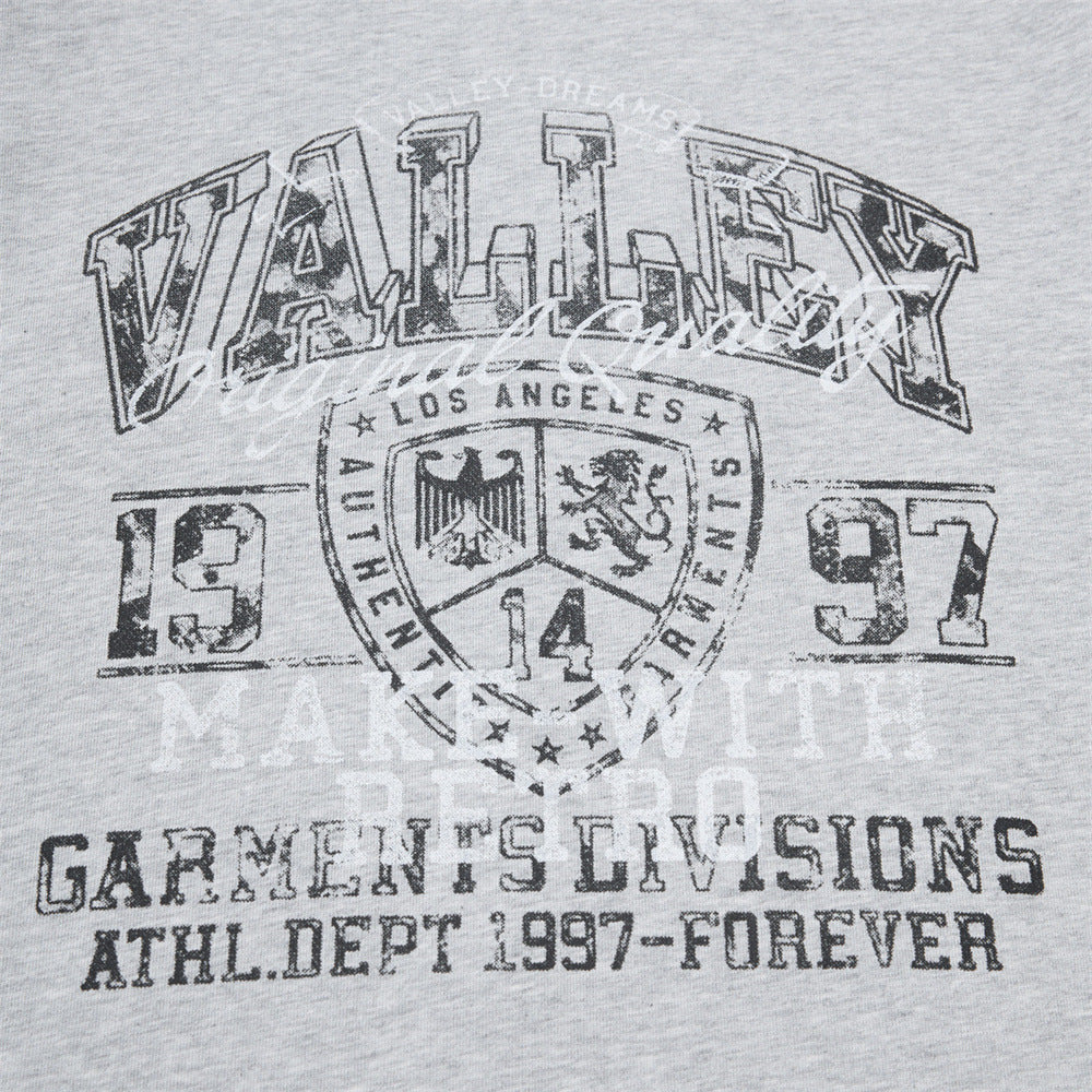 Long Sleeve T-Shirt for Men – Valley Retro Varsity Graphic Crew Neck Tee