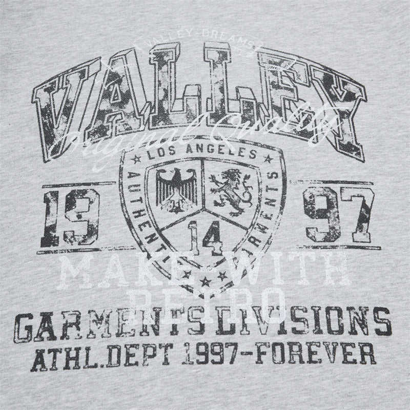 Long Sleeve T-Shirt for Men – Valley Retro Varsity Graphic Crew Neck Tee