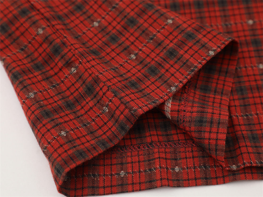 Plaid Check Short Sleeve Shirt – Oversized Relaxed Fit