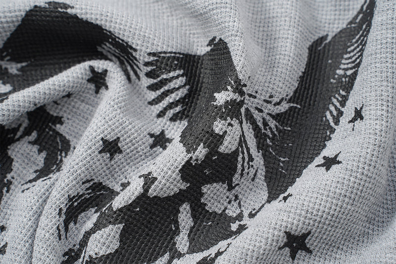 T-shirt de baseball à manches longues raglan et étoiles avec motif Pégase