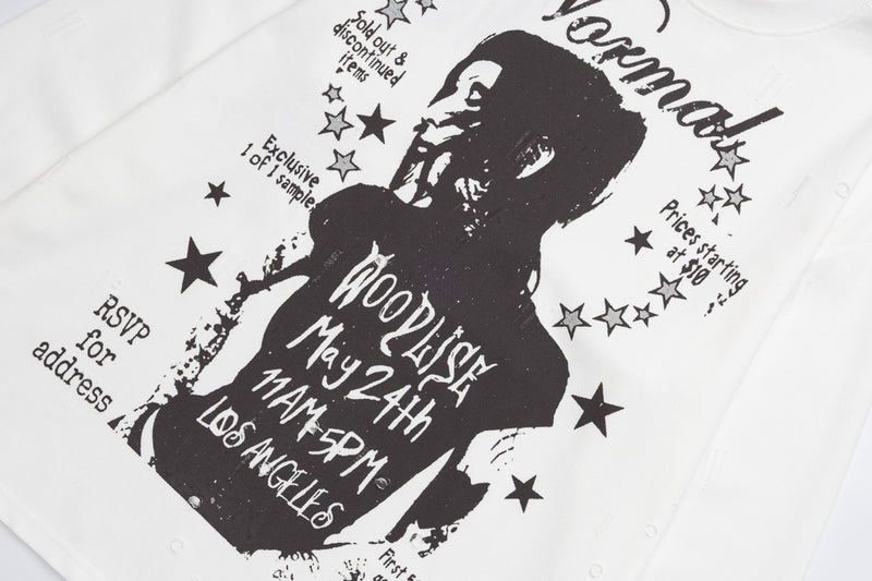 Camiseta de Manga Larga y Cuello Redondo con Gráfico Normal Woodlise