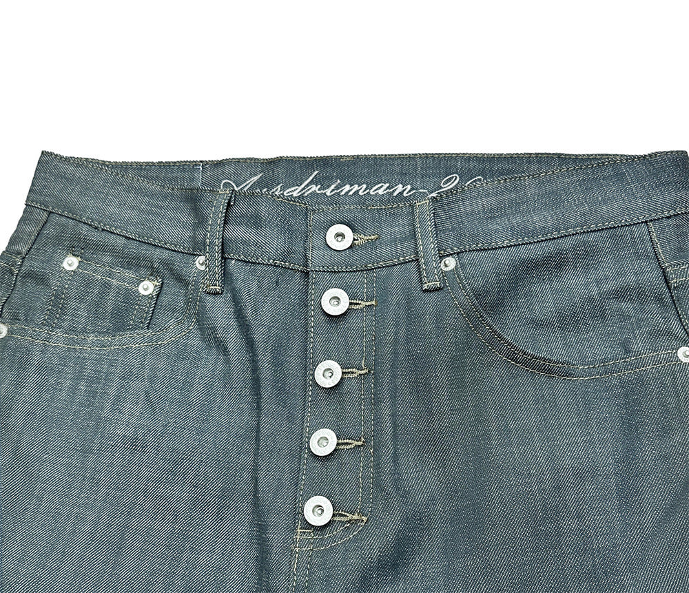 Wide-Leg Jeans Men's Button-Fly Straight Denim Pants – Lake Green