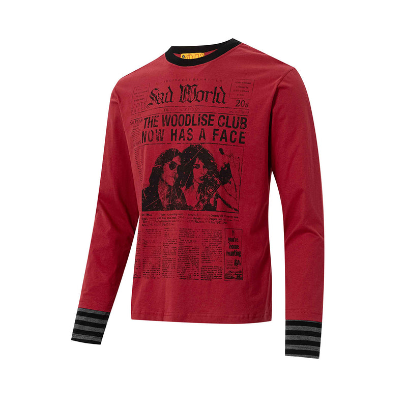 T-shirt à manches longues avec imprimé journal – Motif rock Sad World
