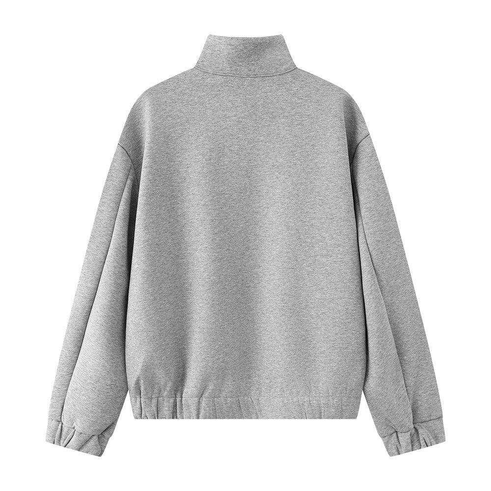 Sweat-shirt homme à col montant et quart de zip – Coupe oversize